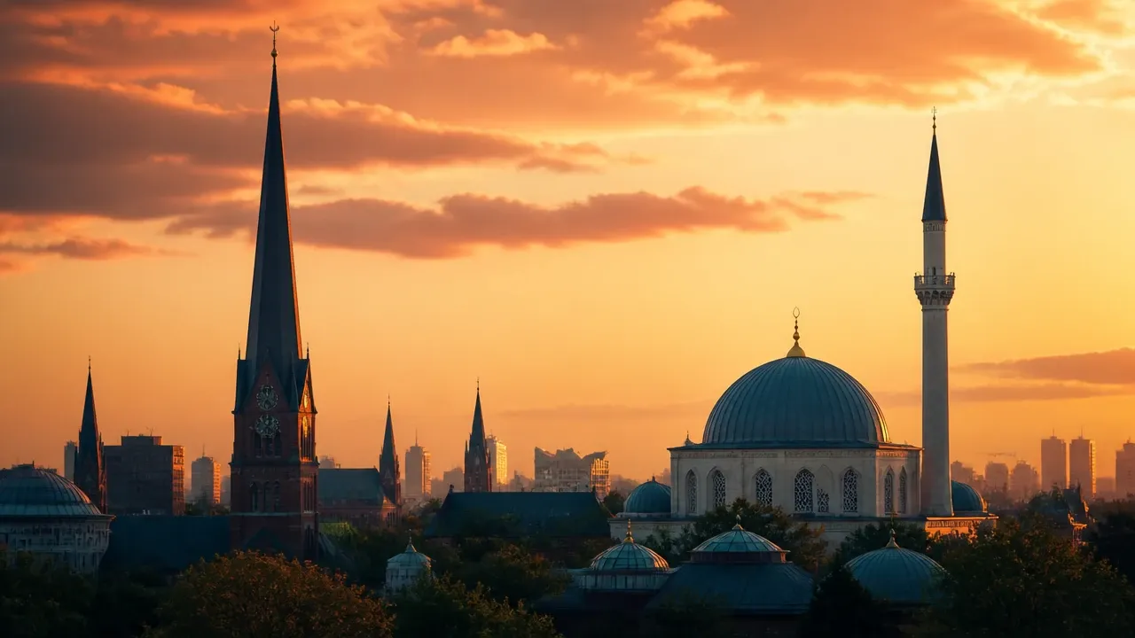 Interreligiöses Miteinander, Stadtsilhouette