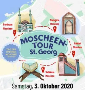 Plakat zur Moscheen-Tour in St. Georg