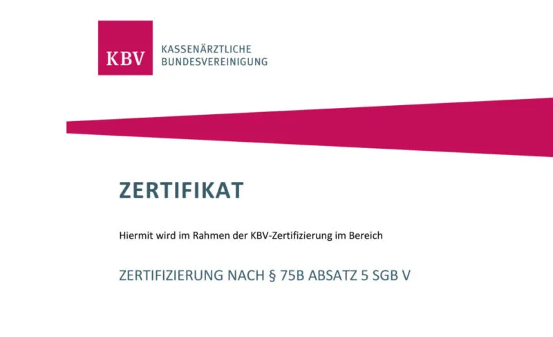 Zertifikat, KBV-zertifizierter IT-Dienstleister nach Paragraf 75b