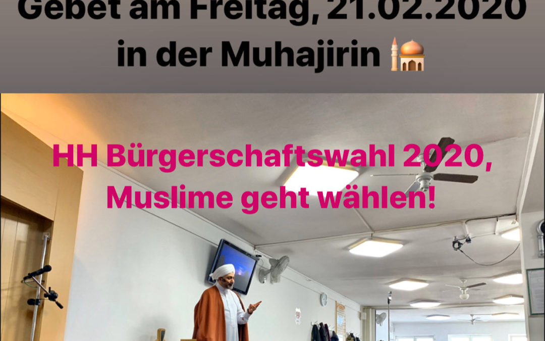 Bürgerschaftswahlkampf in der Muhajirin Moschee